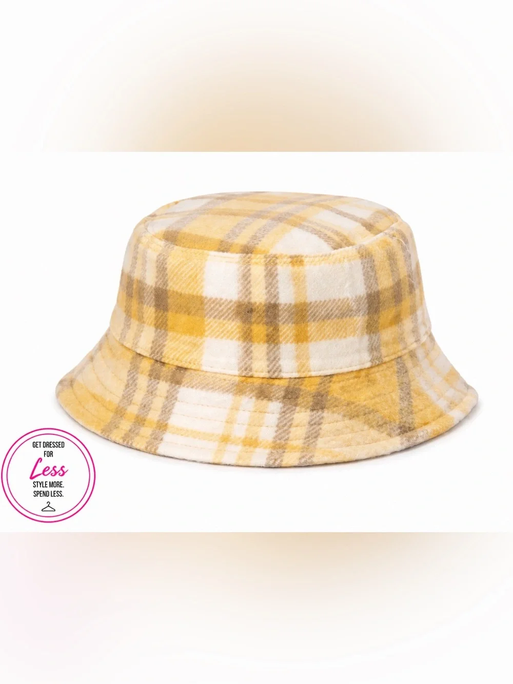 Art Class Girls Yellow Plaid Bucket Hat Soft Summer Beach Sun Hat OSFM NWT